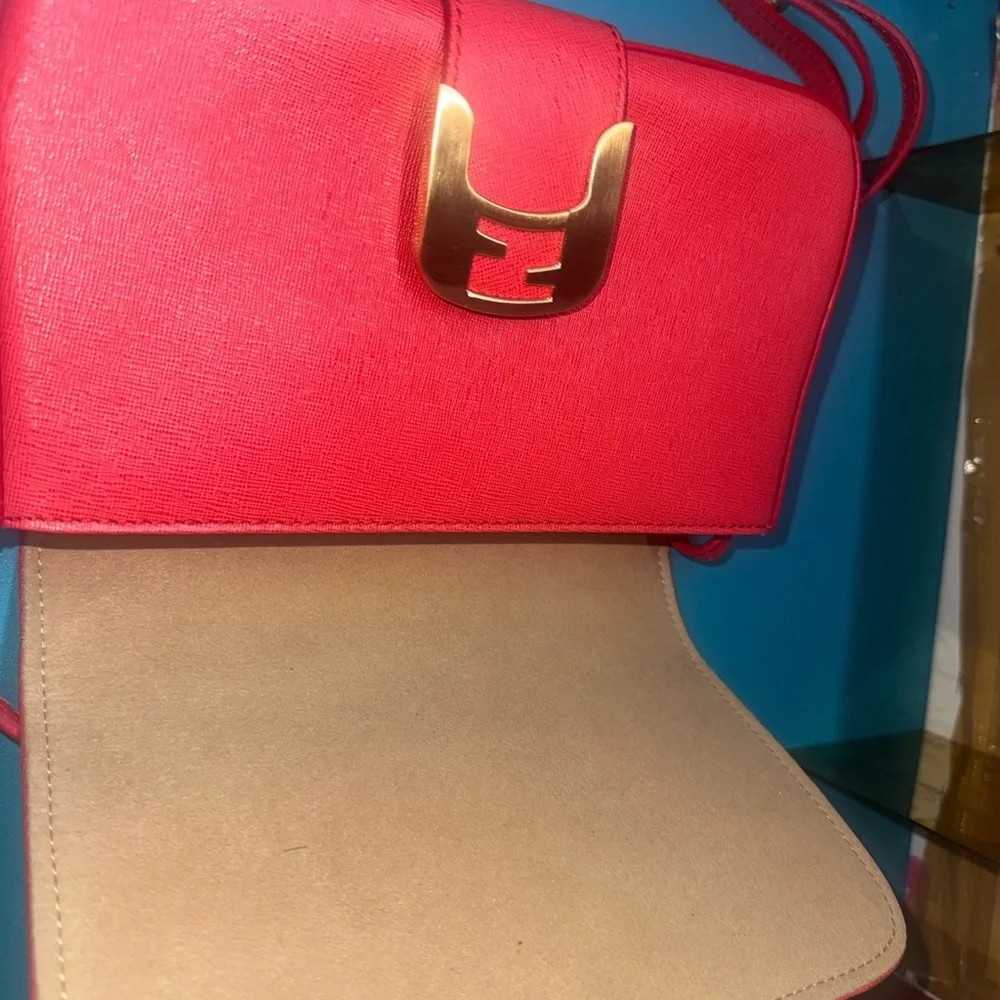 Fendi Red Crossbody Bag with Gold Accent - Picture 11 of 16